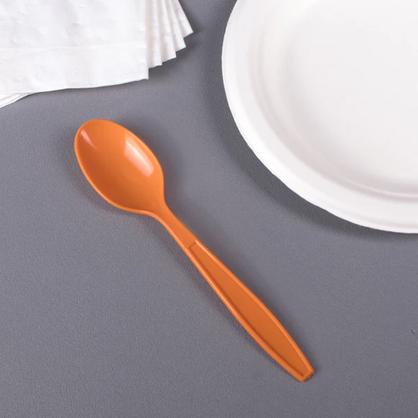 (1000/Count) Extra-Heavy Weight Disposable Teaspoon, Orange (Karat U2033)