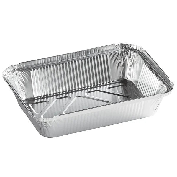 (500/Count) 2.25 lb. Oblong Aluminum Foil Take-Out Pan