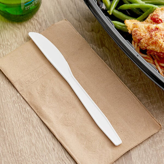 (1000/Count) Heavy Weight Polypropylene Plastic Knife, White
