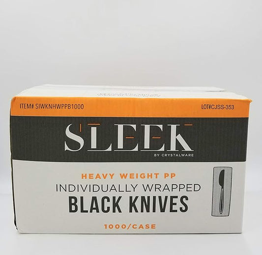(1000/Count) Heavy Weight Polypropylene Plastic Knife, Black