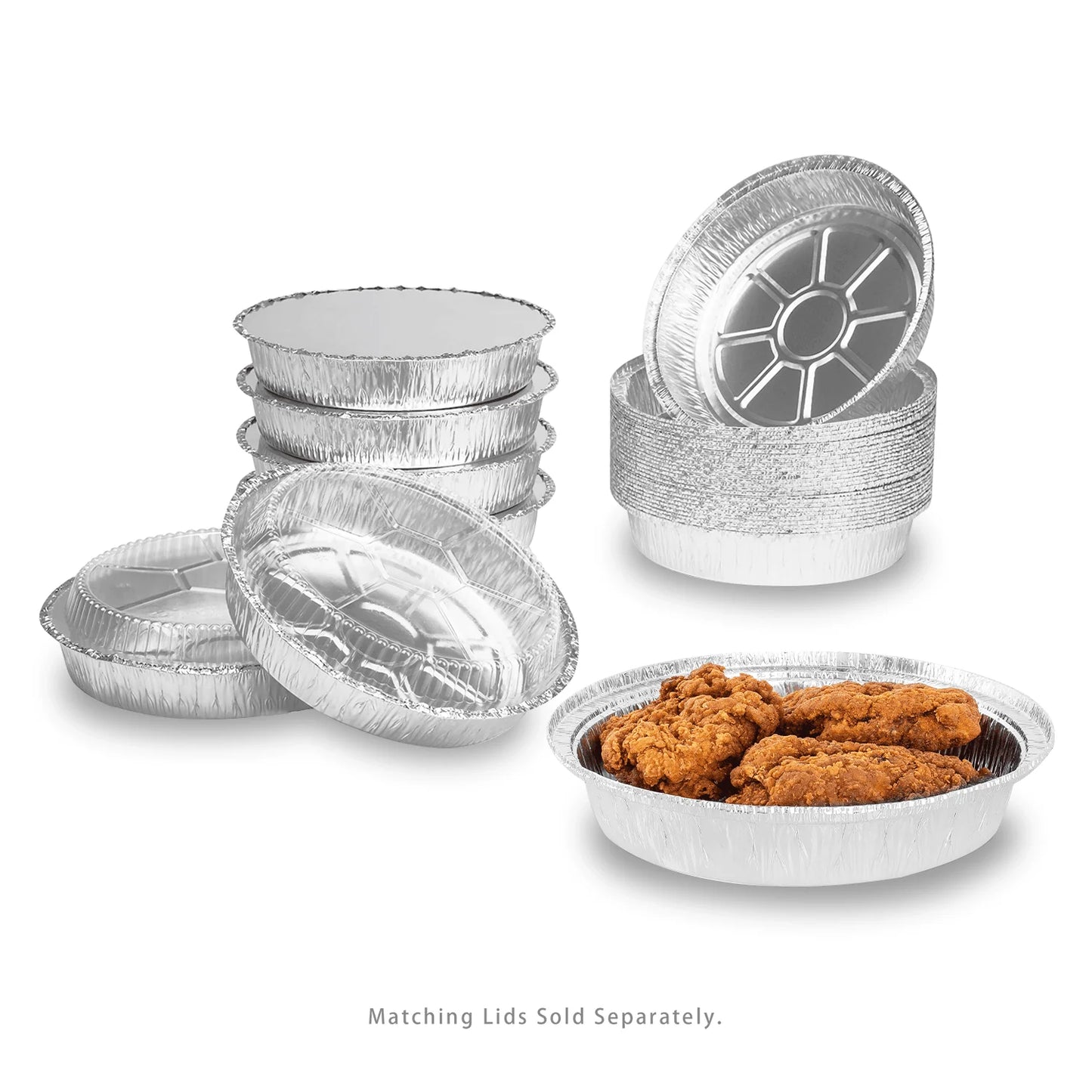 (500/Count) 9" Round Aluminum Foil Take-Out Pan