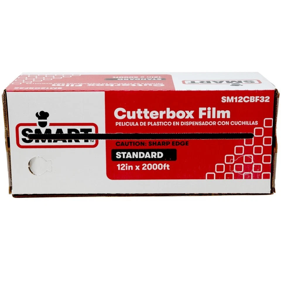 12" x 2000' Foodservice Plastic Wrap/Film with Serrated Cutter