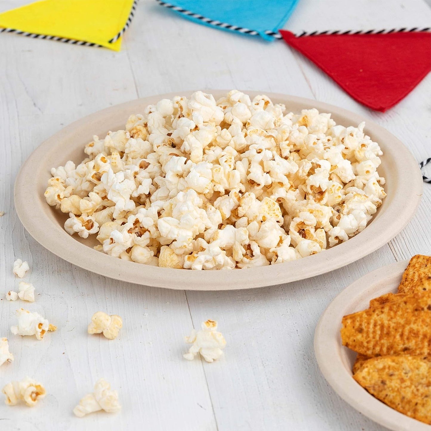 10" Heavy Duty Round Disposable Plates | 100% Natural Sugarcane Bagasse Fiber | Biodegradable & Compostable Plates