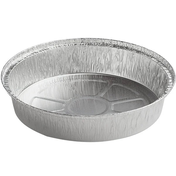 (500/Count) 9" Round Aluminum Foil Take-Out Pan