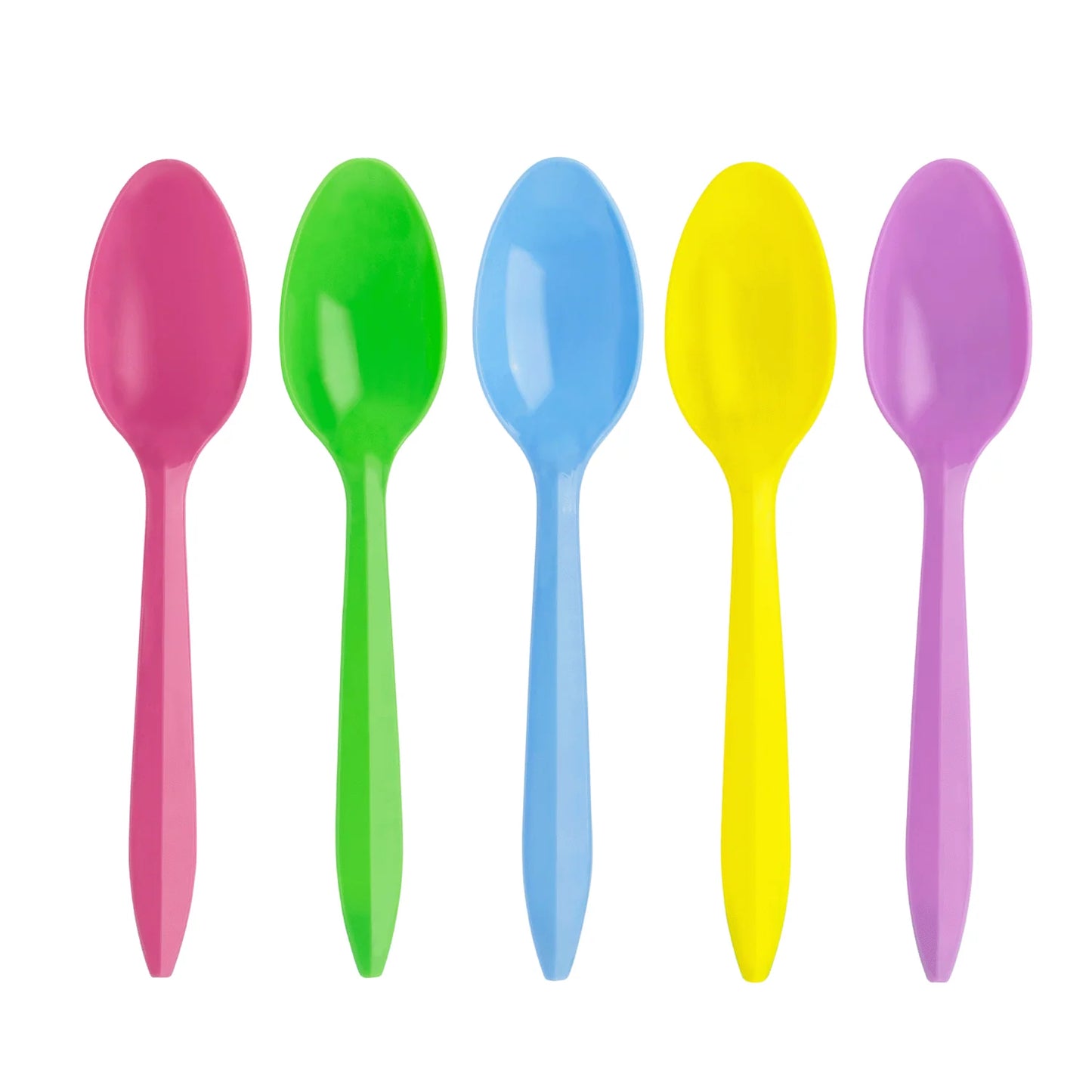 (1000/Count) Medium Weight Plastic Teaspoons, Rainbow (Karat - U2008 Rainbow)
