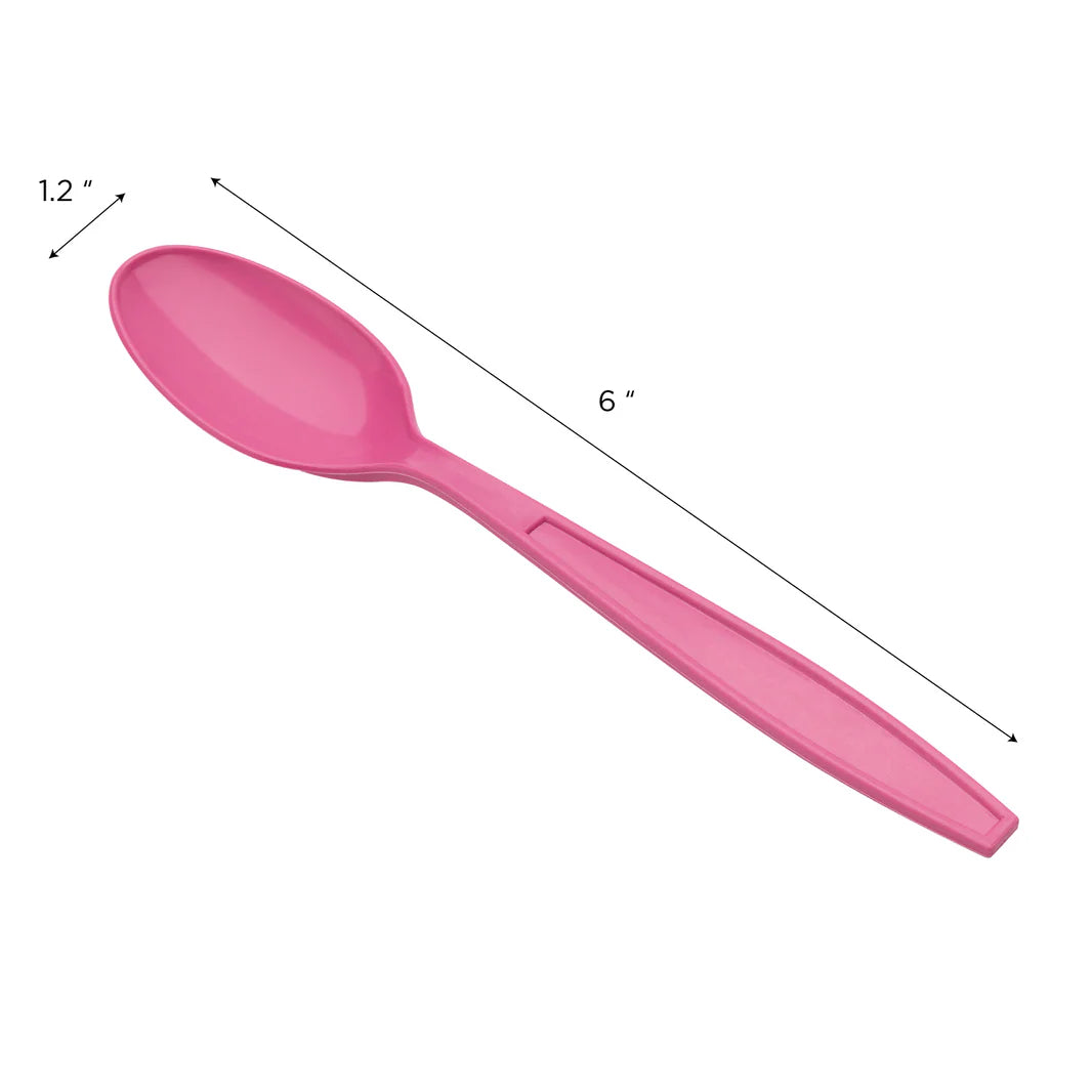 (1000/Count) Extra-Heavy Weight Disposable Teaspoon, Pink (Karat U2033)