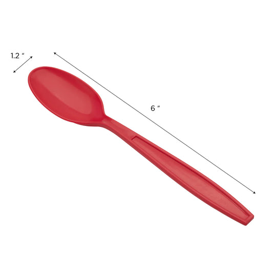 (1000/Count) Extra-Heavy Weight Disposable Teaspoon, Red (Karat U2033)