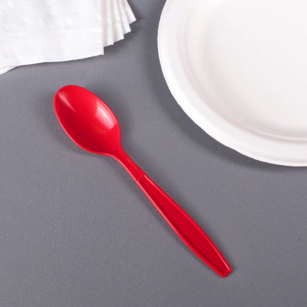 (1000/Count) Extra-Heavy Weight Disposable Teaspoon, Red (Karat U2033)