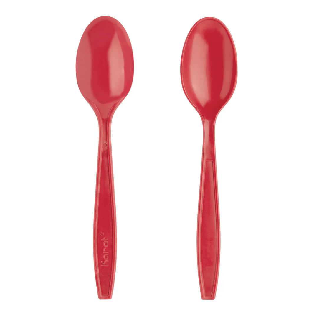 (1000/Count) Extra-Heavy Weight Disposable Teaspoon, Red (Karat U2033)