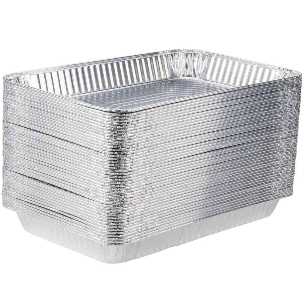 (50/Count) Heavy Duty Full Size Medium Foil Steam Table Pans [2 3/16" Depth]