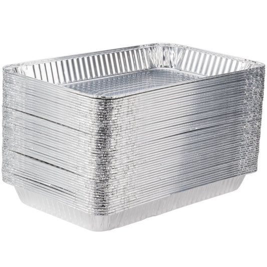 (50/Count) Heavy Duty Full Size Medium Foil Steam Table Pans [2 3/16" Depth]
