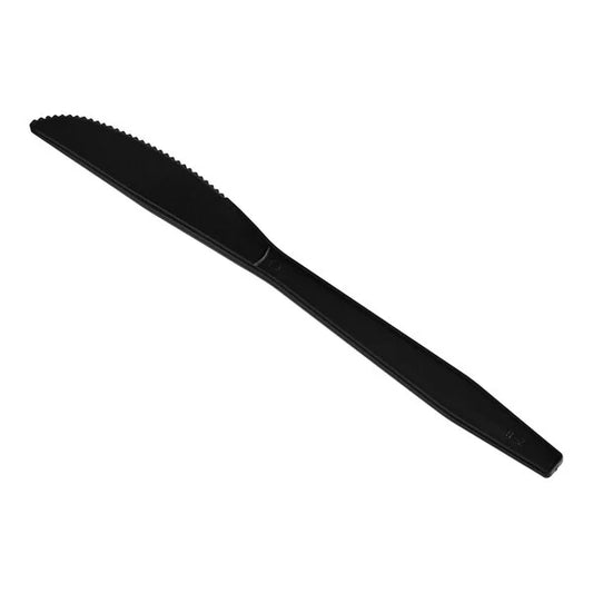 (1000/Count) Heavy Weight Polypropylene Plastic Knife, Black