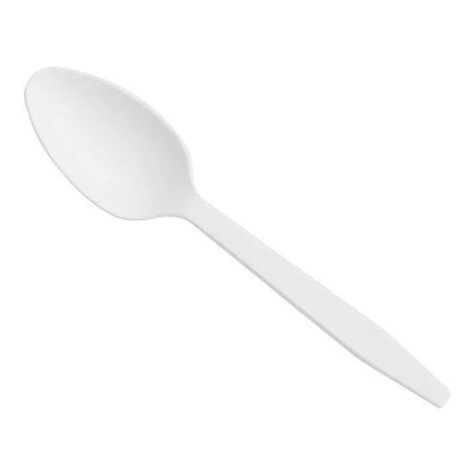 (1000/Count) Heavy Weight Polypropylene Plastic Teaspoon, White