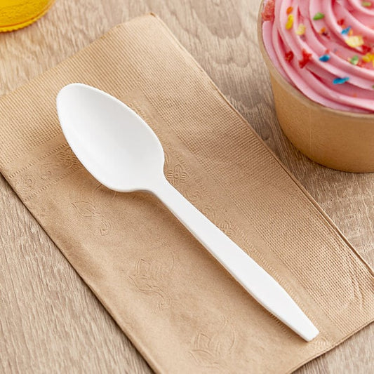 (1000/Count) Heavy Weight Polypropylene Plastic Teaspoon, White