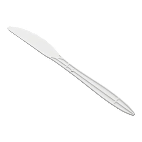 (1000/Count) Medium Weight Disposable Plastic Knife, White