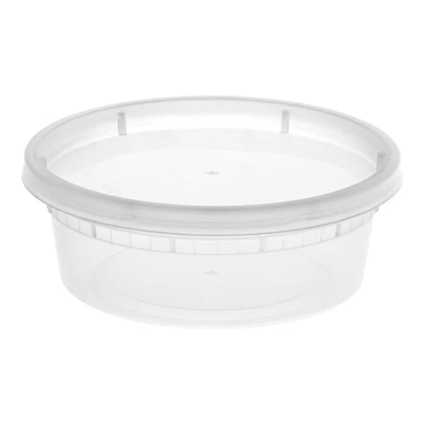 8 oz. Microwavable Plastic Deli Containers with Lids
