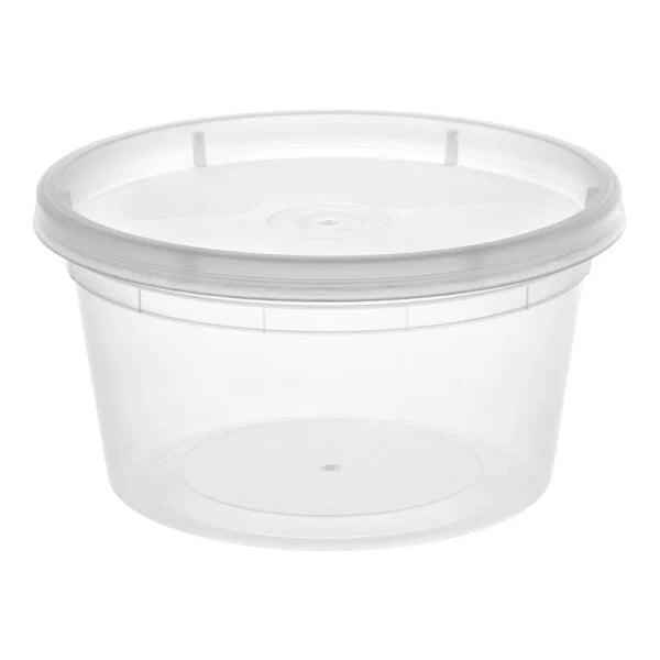 (240/Count) 12 oz. Microwavable Plastic Deli Containers with Lids