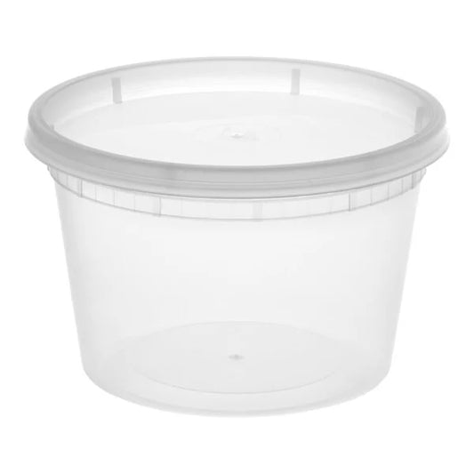 16 oz. Microwavable Plastic Deli Containers with Lids