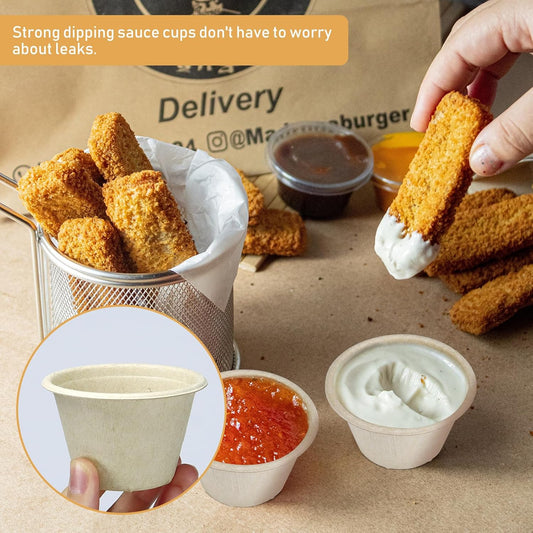 (1000/Count) 4 oz Disposable Souffle/Portion Cups | 100% Natural Sugarcane Bagasse Fiber | Biodegradable & Compostable Cups