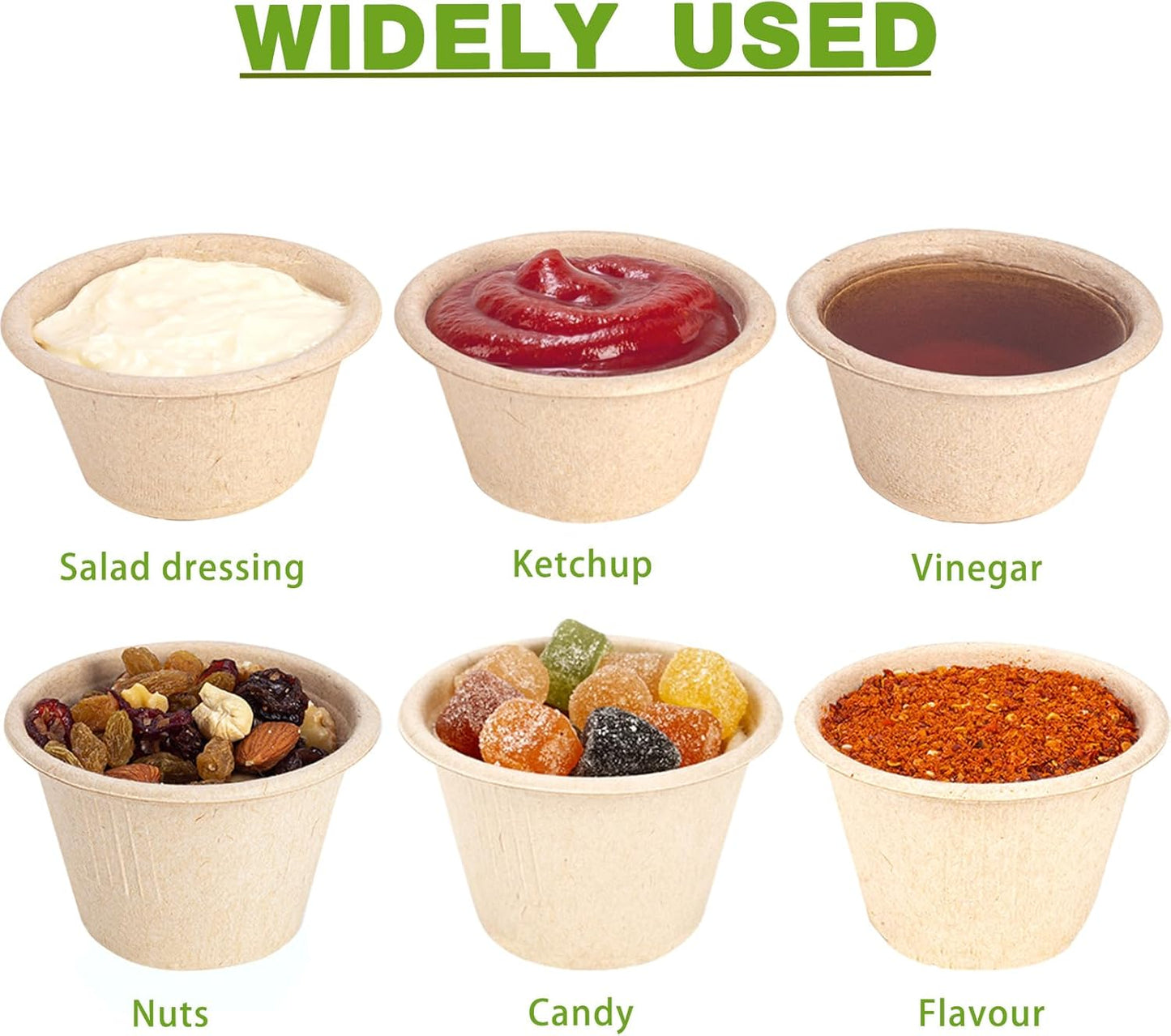 (1000/Count) 4 oz Disposable Souffle/Portion Cups | 100% Natural Sugarcane Bagasse Fiber | Biodegradable & Compostable Cups