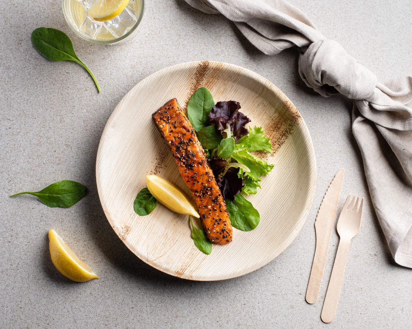 6" Disposable Areca Palm Leaf Round Plates - Natural Color - Elegant Sturdy - Biodegradable and Compostable (Copy)