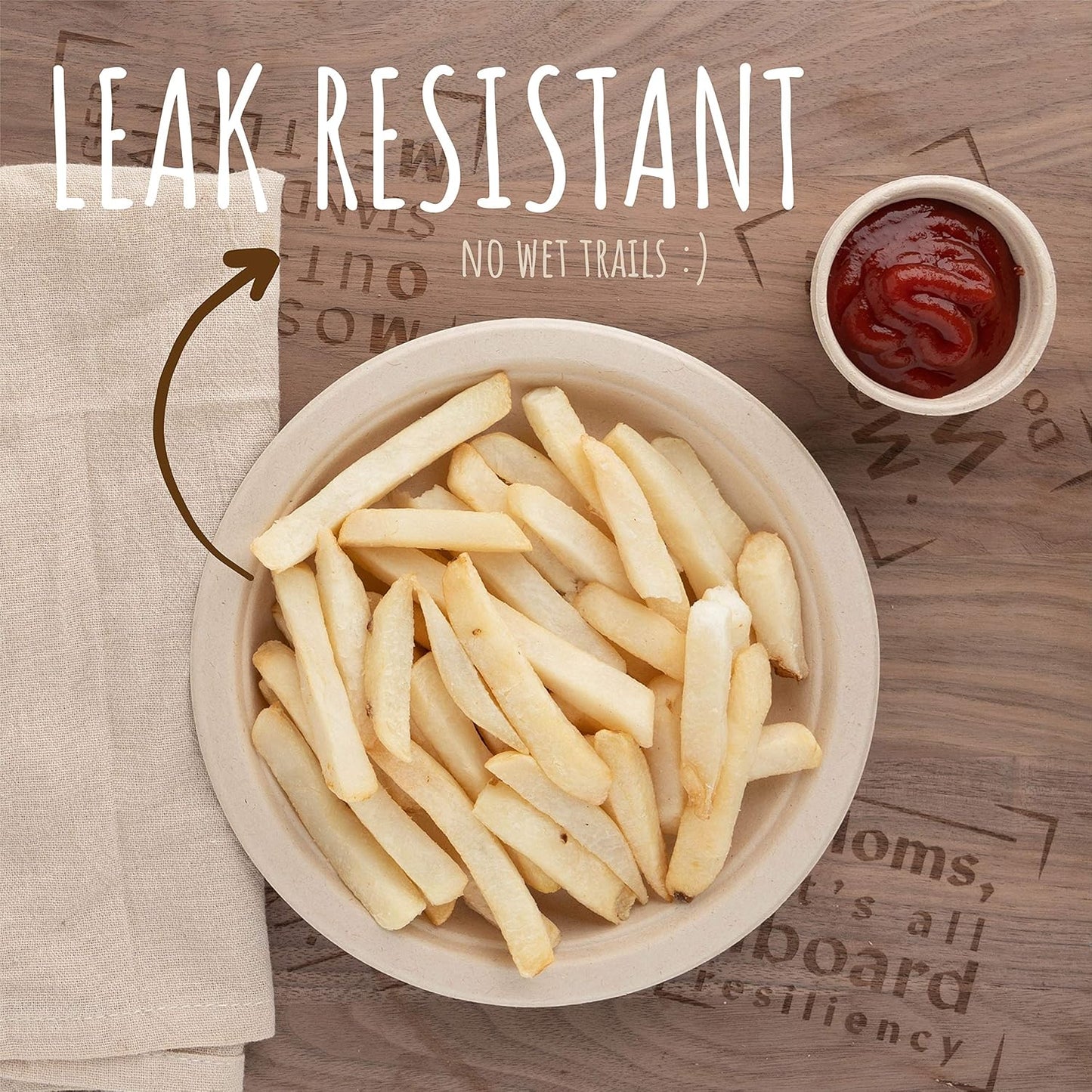 7" Heavy Duty Round Disposable Plates | 100% Natural Sugarcane Bagasse Fiber | Biodegradable & Compostable Plates