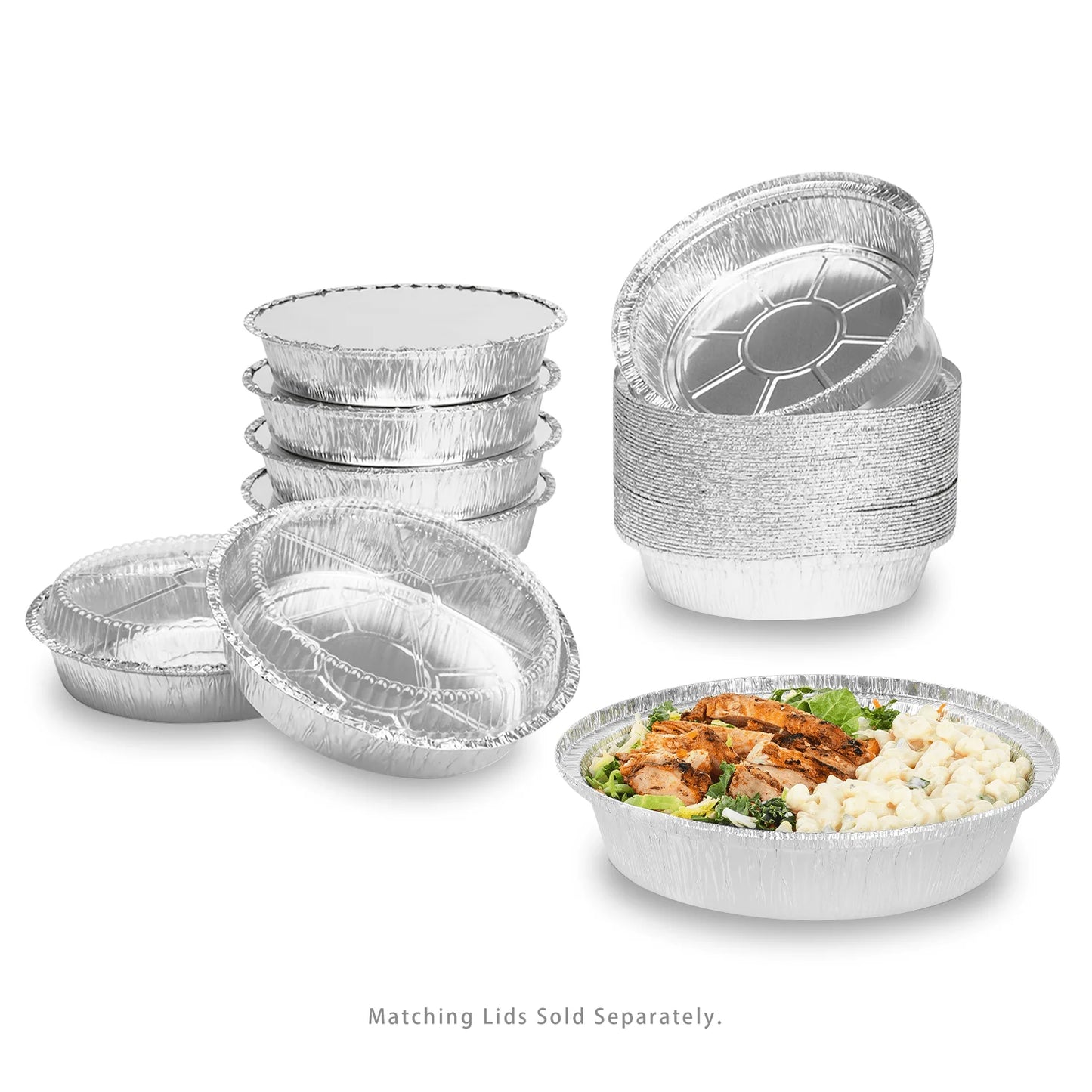 (500/Count) 8" Round Aluminum Foil Take-Out Pan
