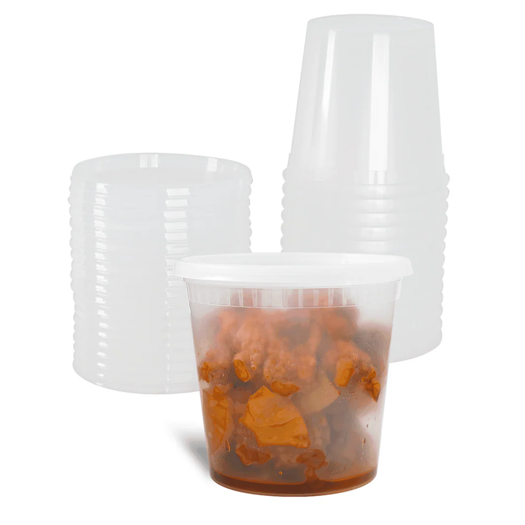 24 oz. Microwavable Plastic Deli Containers with Lids