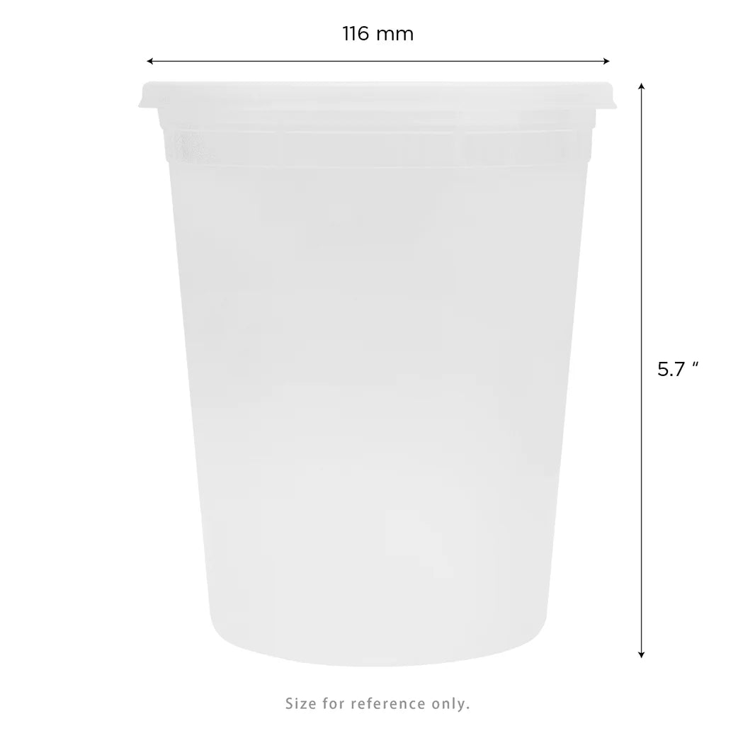 32 oz. Microwavable Plastic Deli Containers with Lids