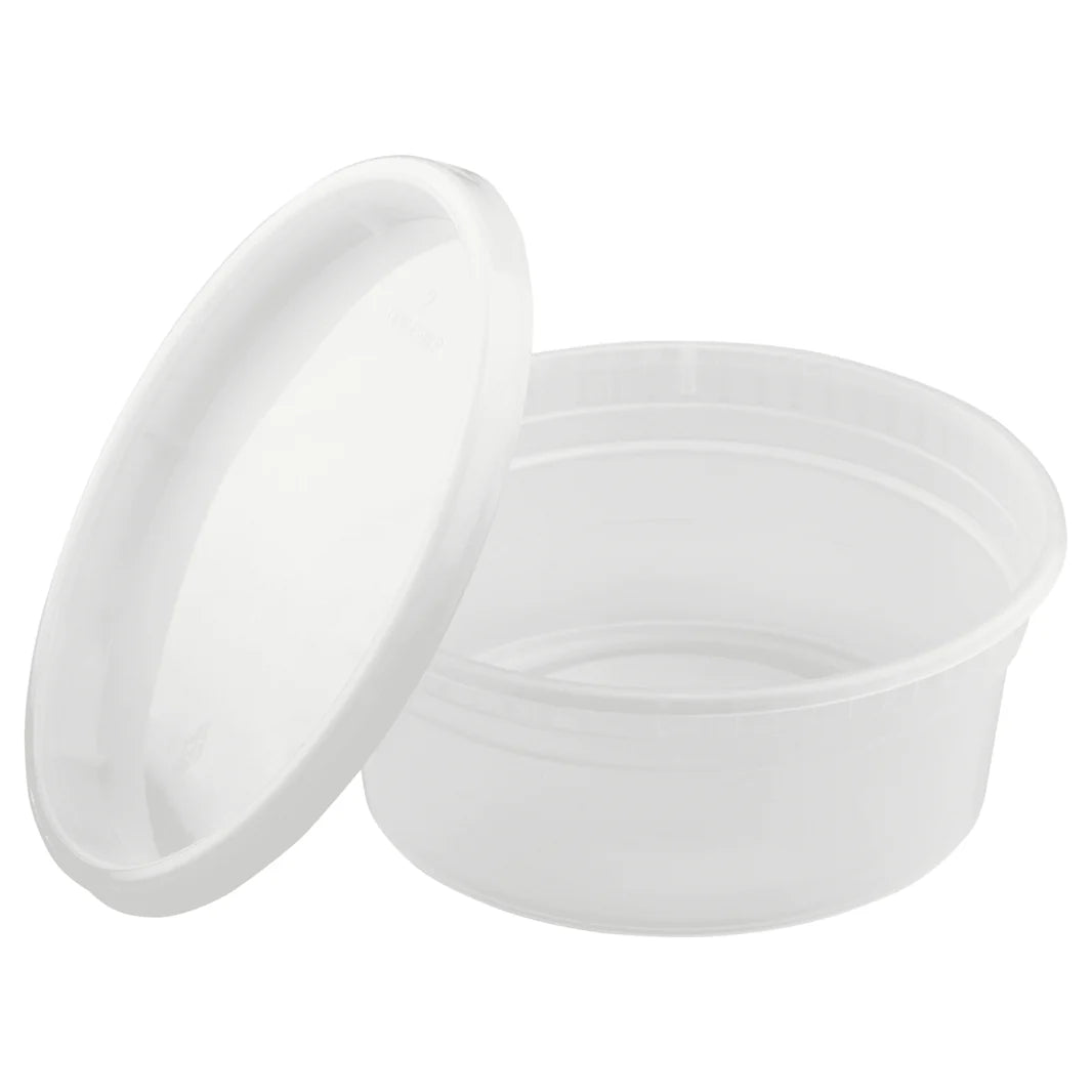 8 oz. Microwavable Plastic Deli Containers with Lids