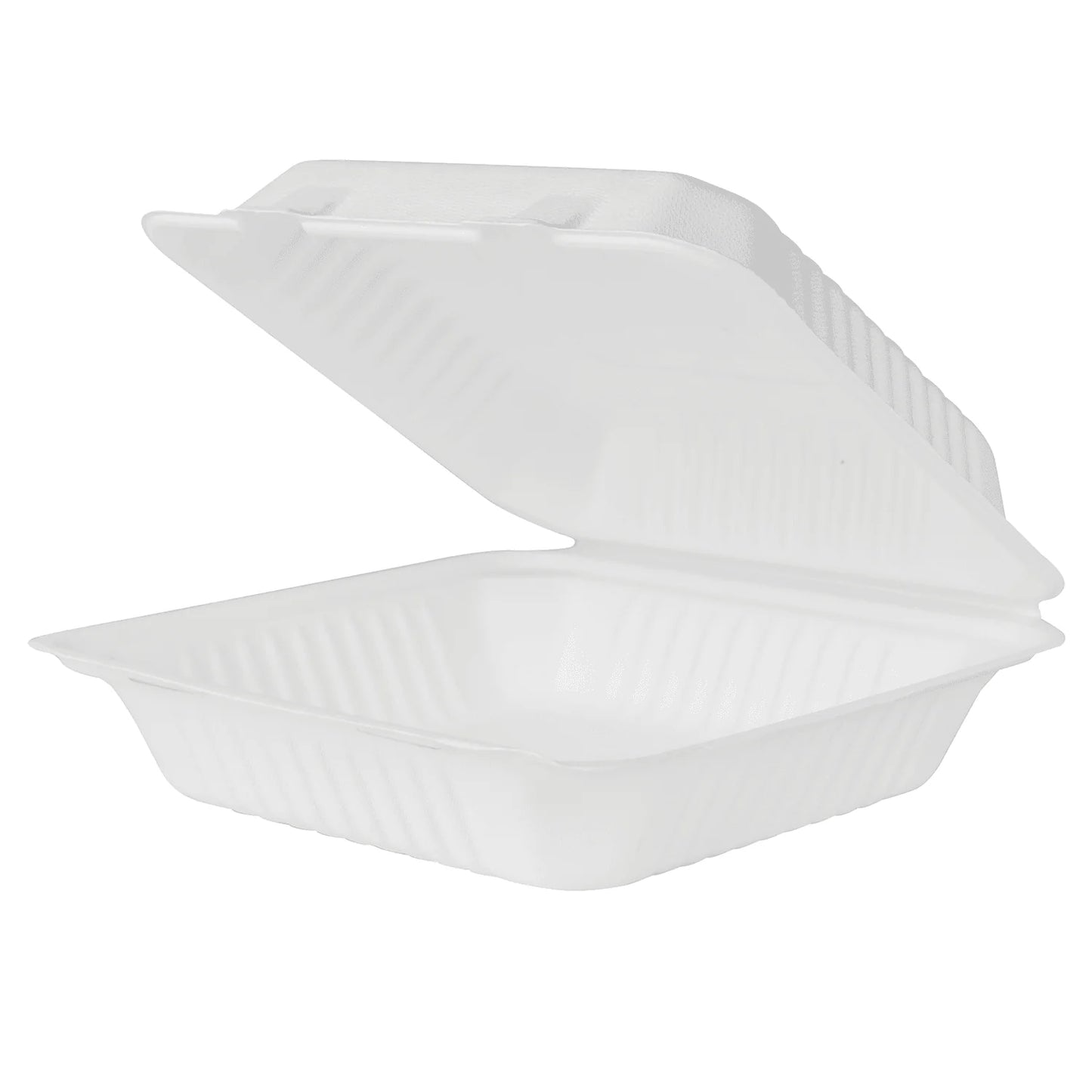 9" x 9" Compartment To-Go Containers | 100% Natural Sugarcane Bagasse Fiber | Biodegradable & Compostable Takeout Containers, White