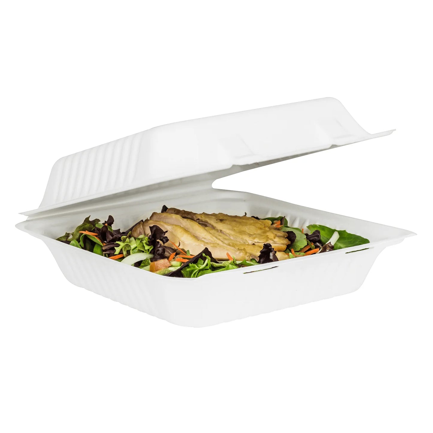 9" x 9" Compartment To-Go Containers | 100% Natural Sugarcane Bagasse Fiber | Biodegradable & Compostable Takeout Containers, White