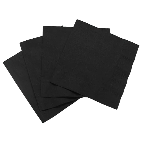 (1000/Count) 10" x10" Premium Beverage Paper Napkins, Black (Karat- KN-B1010-2B)