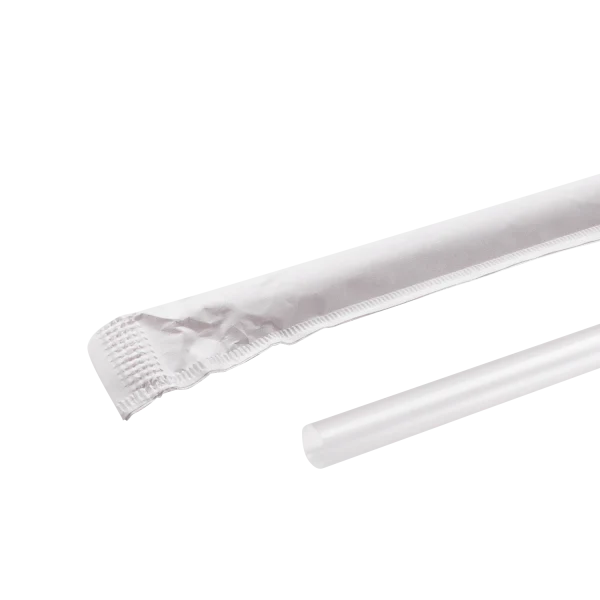 (2000/Count)10.25" Individually Wrapped Jumbo Plastic Straw, Clear (Karat - C9095 Clear)
