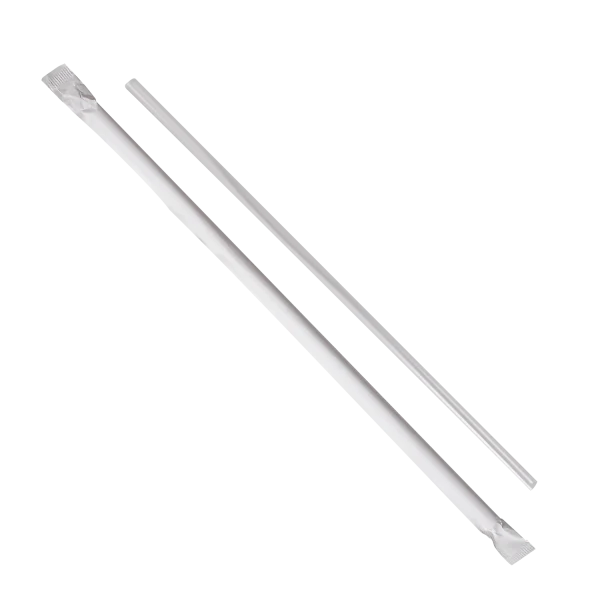 (2000/Count)10.25" Individually Wrapped Jumbo Plastic Straw, Clear (Karat - C9095 Clear)