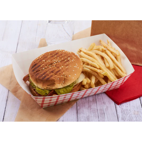 (500/Count) #500 - 5 LB Red Check Paper Food Tray