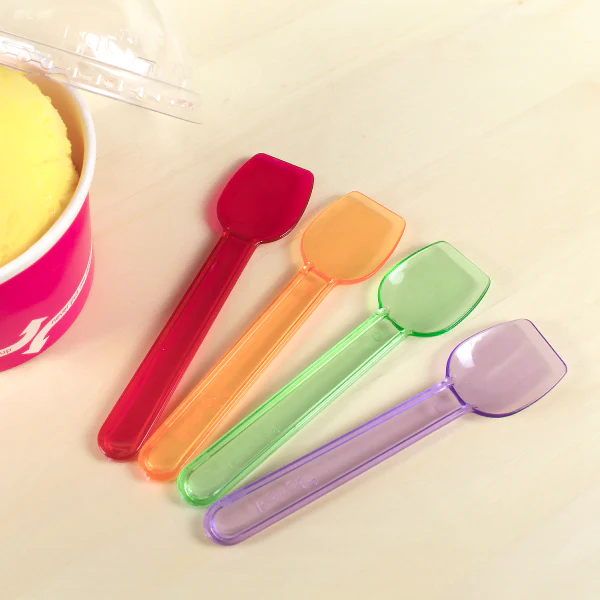 (2000/Count) Heavy Weight Plastic Gelato Spoons, Rainbow (Karat - U2400 Rainbow)