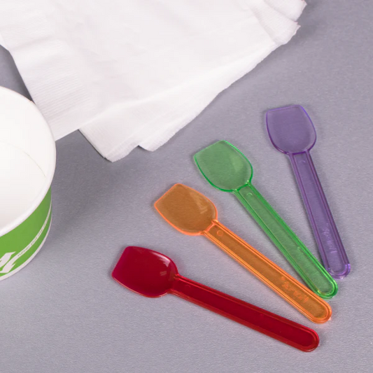 (2000/Count) Heavy Weight Plastic Gelato Spoons, Rainbow (Karat - U2400 Rainbow)