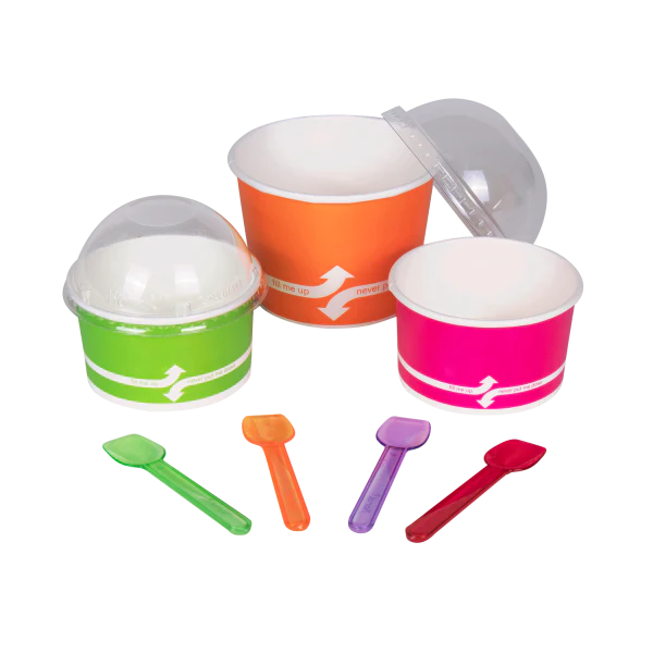 (2000/Count) Heavy Weight Plastic Gelato Spoons, Rainbow (Karat - U2400 Rainbow)