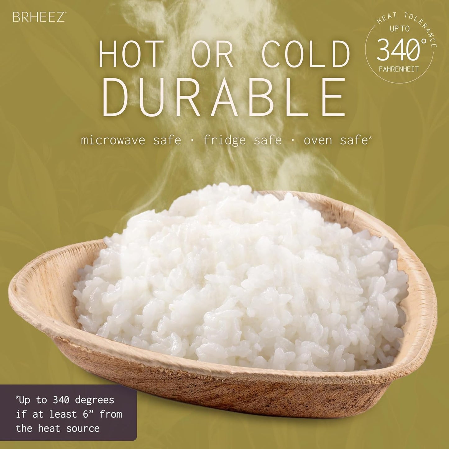 7" Disposable Areca Palm Leaf Heart Shaped Bowls - Natural Color - Elegant Sturdy - Biodegradable and Compostable