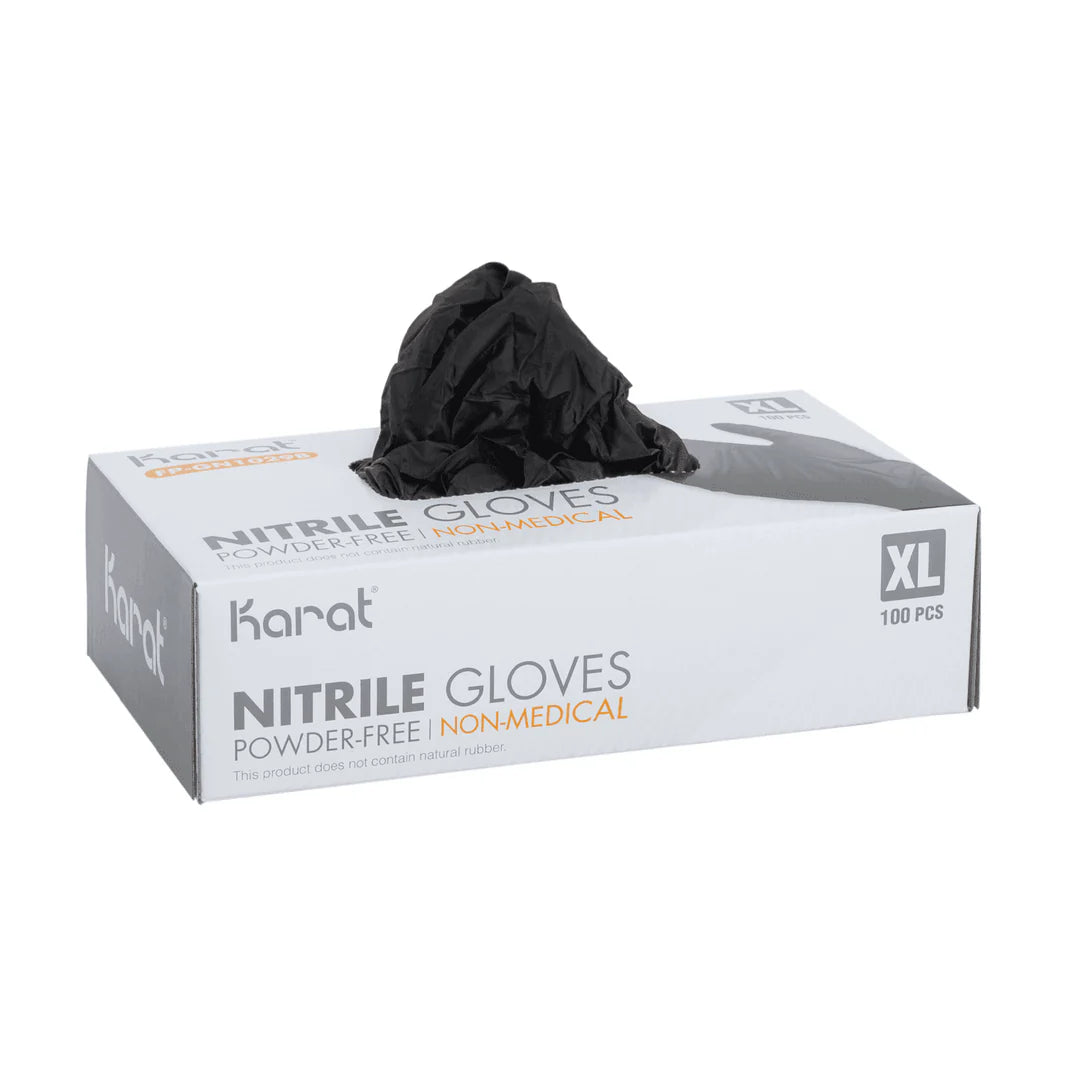 Karat Black Nitrile Powder-Free Gloves - Large (1000/Case)