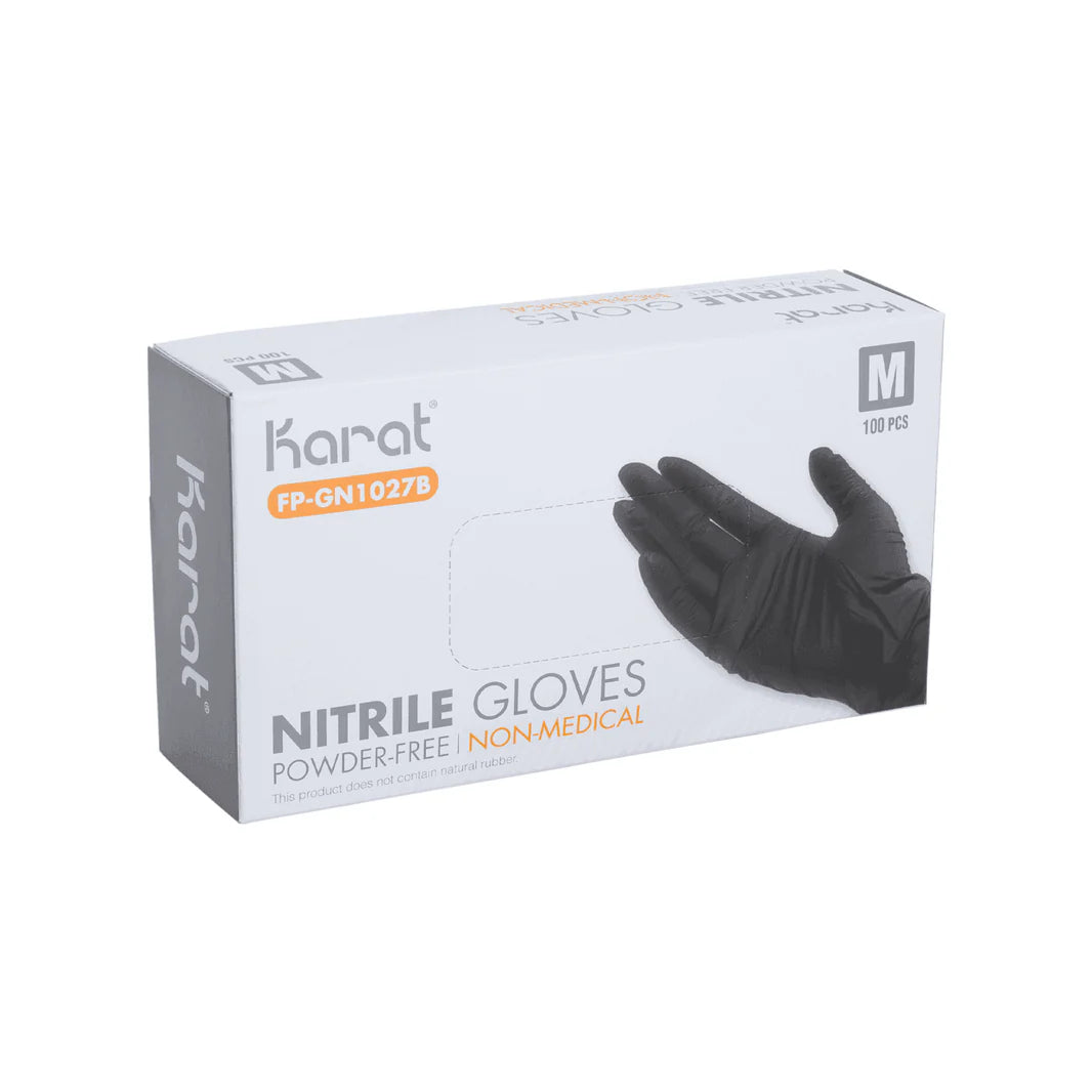 Karat Black Nitrile Powder-Free Gloves - Medium (1000/Case)