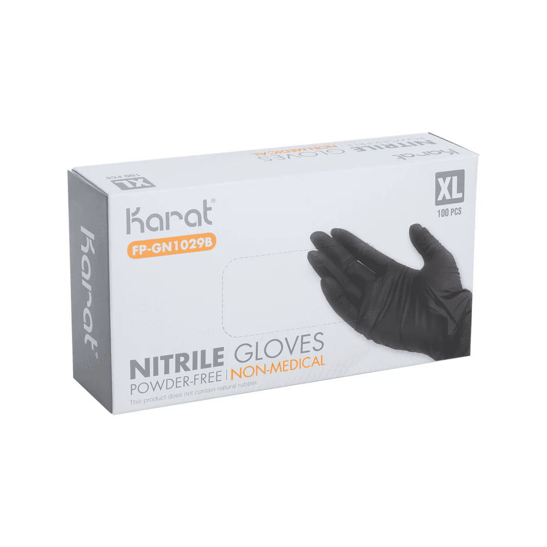 Karat Black Nitrile Powder-Free Gloves - Extra Large (1000/Case)