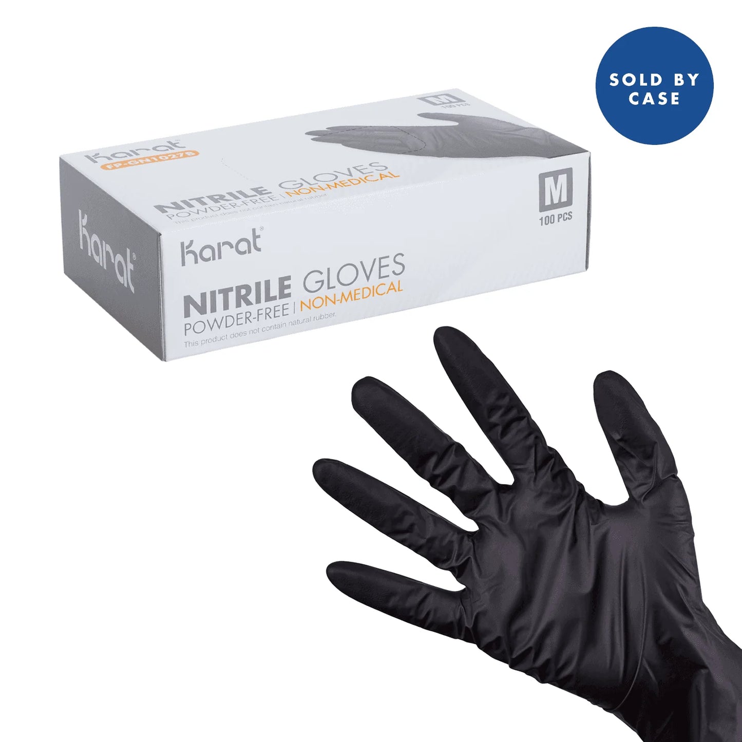 Karat Black Nitrile Powder-Free Gloves - Medium (1000/Case)