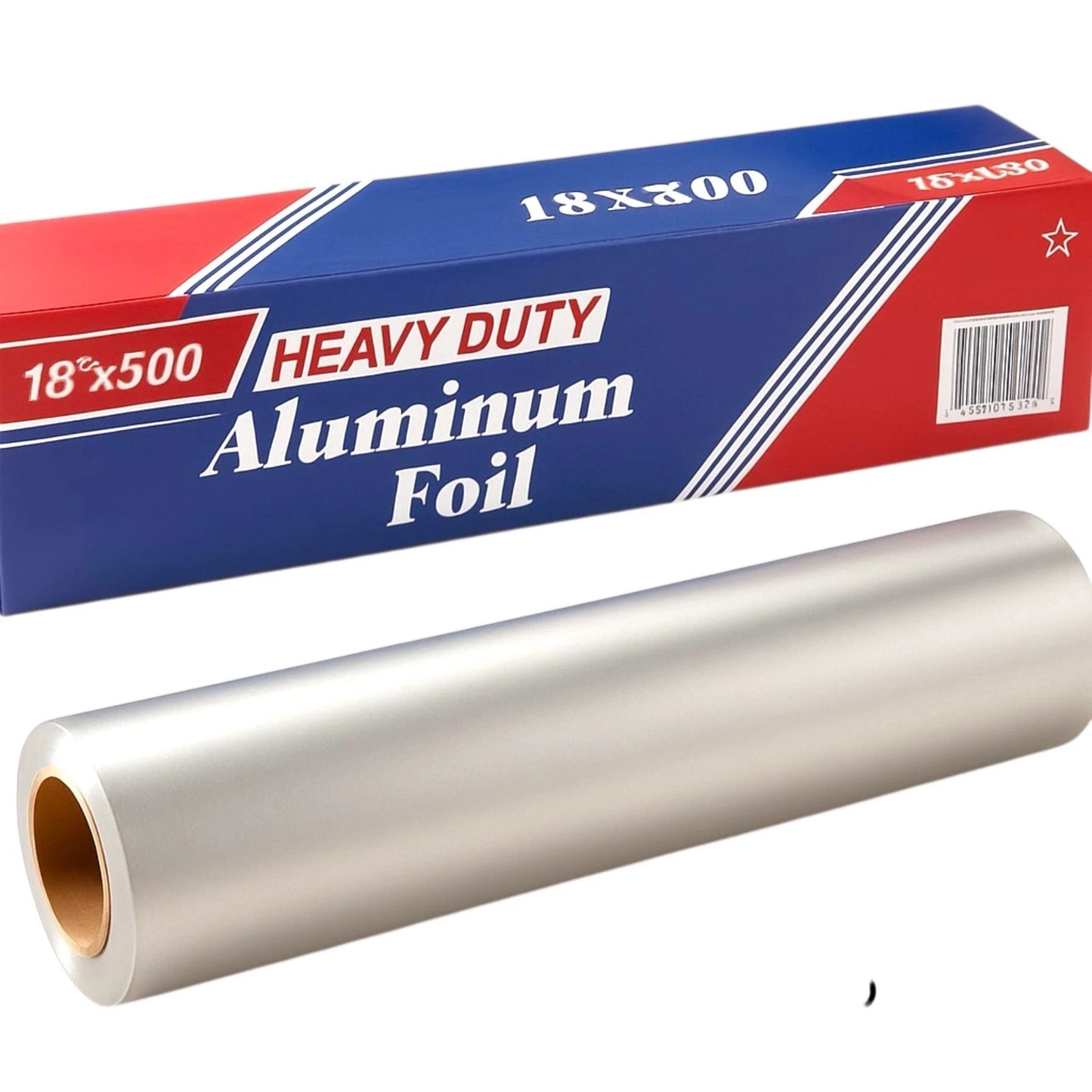 18" x 500 Feet Heavy Duty Aluminum Foil Rolls, Commercial-Grade Wrap, 1 Count
