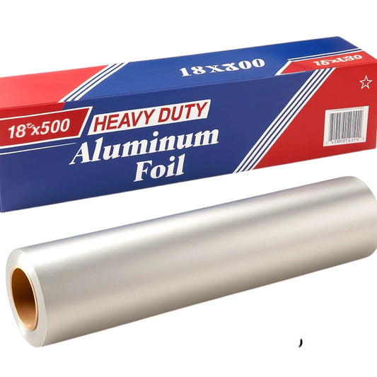 18" x 500 Feet Heavy Duty Aluminum Foil Rolls, Commercial-Grade Wrap, 1 Count