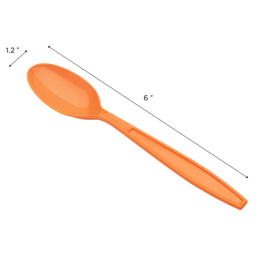 (1000/Count) Extra-Heavy Weight Disposable Teaspoon, Orange (Karat U2033)