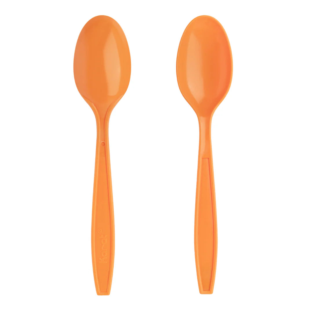 (1000/Count) Extra-Heavy Weight Disposable Teaspoon, Orange (Karat U2033)