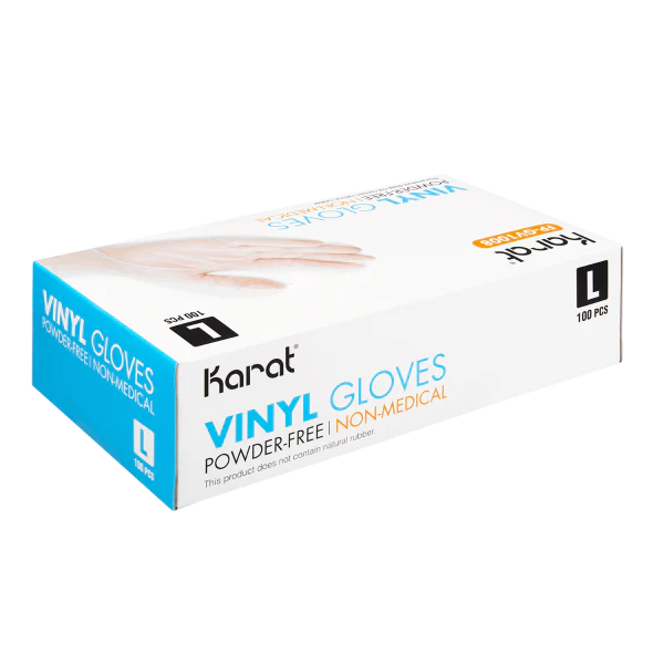 Karat Clear Vinyl Powder-Free Gloves - Large (1000/Case)