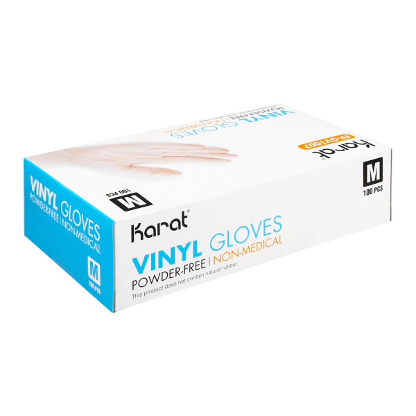 Karat Clear Vinyl Powder-Free Gloves - Medium (1000/Case)